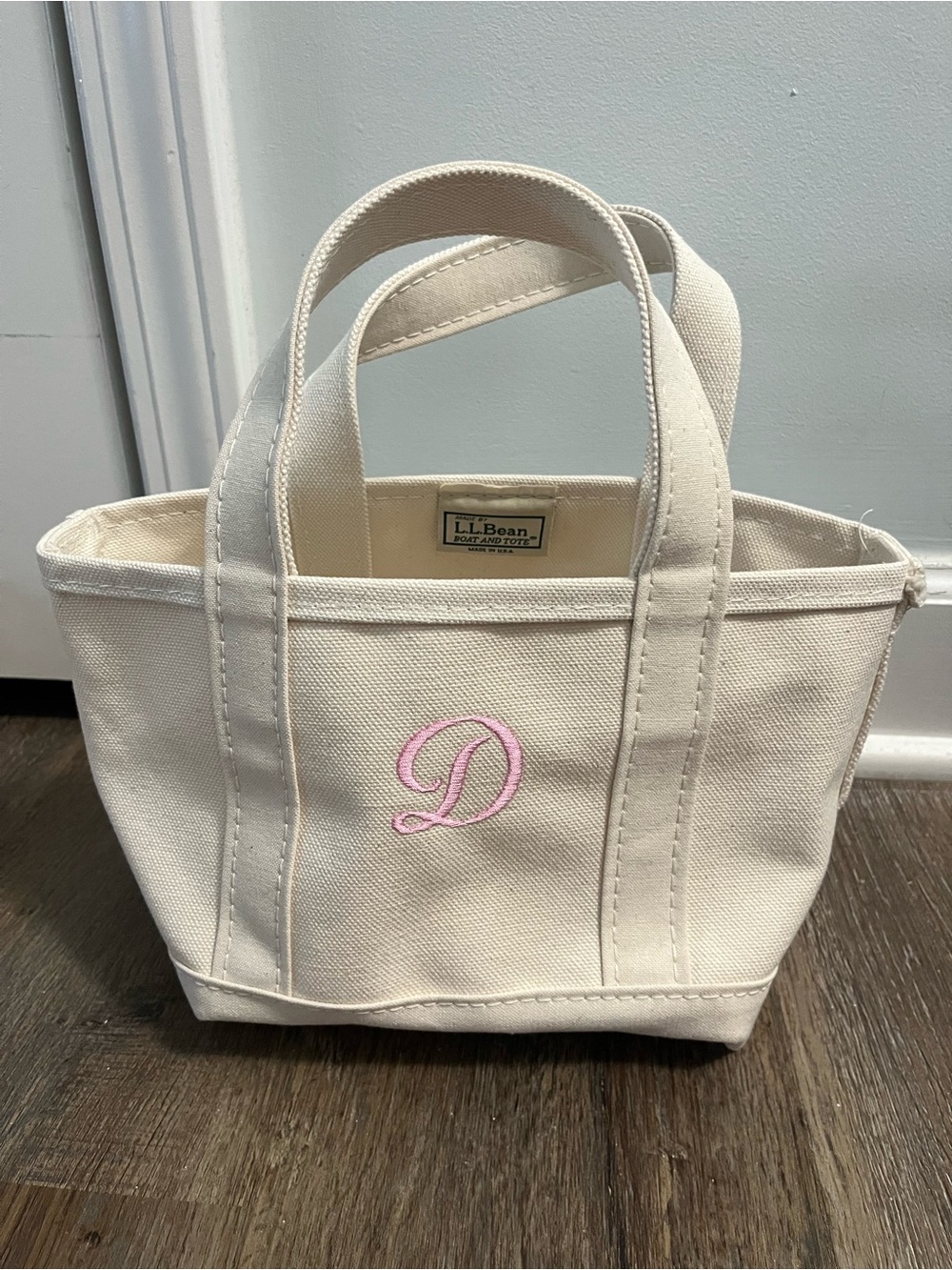 LLBean Boat and Tote Bag - Pink D Monogram - Made in USA